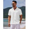 imageCOOFANDY Mens Casual Summer Beach Shirt Button Down Short Sleeve Shirts Vacation Shirt Cotton Linen ShirtsWhite
