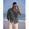 imageCOOFANDY Mens Casual Summer Beach Wrinkle Free Shirts Short Sleeve Button Down Lightweight Untucked Textured ShirtDark Gray