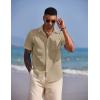 imageCOOFANDY Mens Casual Summer Beach Wrinkle Free Shirts Short Sleeve Button Down Lightweight Untucked Textured ShirtOyster Gray