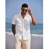 imageCOOFANDY Mens Casual Summer Beach Wrinkle Free Shirts Short Sleeve Button Down Lightweight Untucked Textured ShirtWhite