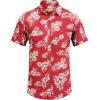 imageCOOFANDY Mens Casual Summer Beach Wrinkle Free Shirts Short Sleeve Button Down Lightweight Untucked Textured ShirtZred Flower