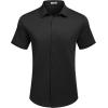 imageCOOFANDY Mens Casual Wrinkle Free Shirts Short Sleeve Button Down Summer Stretch Dress ShirtBlack