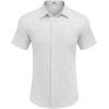 imageCOOFANDY Mens Casual Wrinkle Free Shirts Short Sleeve Button Down Summer Stretch Dress ShirtBlack Spots White