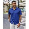 imageCOOFANDY Mens Casual Wrinkle Free Shirts Short Sleeve Button Down Summer Stretch Dress ShirtClassic Blue