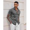imageCOOFANDY Mens Casual Wrinkle Free Shirts Short Sleeve Button Down Summer Stretch Dress ShirtDark Gray