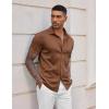 imageCOOFANDY Mens Casual Wrinkle Free Shirts Short Sleeve Button Down Summer Stretch Dress ShirtLight Brown