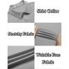 imageCOOFANDY Mens Casual Wrinkle Free Shirts Short Sleeve Button Down Summer Stretch Dress ShirtLight Gray