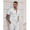 imageCOOFANDY Mens Casual Wrinkle Free Shirts Short Sleeve Button Down Summer Stretch Dress ShirtWhite Full Shark