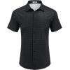 imageCOOFANDY Mens Casual Wrinkle Free Shirts Short Sleeve Button Down Summer Stretch Dress ShirtWhite Spots Black