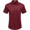 imageCOOFANDY Mens Casual Wrinkle Free Shirts Short Sleeve Button Down Summer Stretch Dress ShirtWine Red