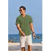 imageCOOFANDY Mens Cotton Linen Shirt Casual Button Down Short Sleeve Shirts Summer Cuban Vacation Beach Shirts with PocketArmy Green