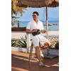 imageCOOFANDY Mens Cotton Linen Shirt Casual Button Down Short Sleeve Shirts Summer Cuban Vacation Beach Shirts with PocketWhite