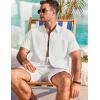 imageCOOFANDY Mens Cotton Linen Shirts Short Sleeve Casual Shirts Summer Button Down Shirt Linen Beach Vacation ShirtAwhite