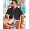 imageCOOFANDY Mens Cotton Linen Shirts Short Sleeve Casual Shirts Summer Button Down Shirt Linen Beach Vacation ShirtBlack