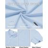 imageCOOFANDY Mens Cotton Linen Shirts Short Sleeve Casual Shirts Summer Button Down Shirt Linen Beach Vacation ShirtLight Blue