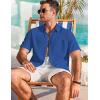 imageCOOFANDY Mens Cotton Linen Shirts Short Sleeve Casual Shirts Summer Button Down Shirt Linen Beach Vacation ShirtRoyal Blue