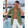 imageCOOFANDY Mens Cuban Guayabera Shirt Casual Short Sleeve Button Down Shirts Summer Beach ShirtsArmy Green