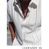 imageCOOFANDY Mens Cuban Guayabera Shirt Casual Short Sleeve Button Down Shirts Summer Beach ShirtsAwhite