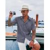 imageCOOFANDY Mens Cuban Guayabera Shirt Casual Short Sleeve Button Down Shirts Summer Beach ShirtsIndigo