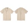 imageCOOFANDY Mens Cuban Guayabera Shirt Short Sleeve Button Down Shirts Casual Summer Beach Linen ShirtsA  Light Khaki