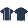 imageCOOFANDY Mens Cuban Guayabera Shirt Short Sleeve Button Down Shirts Casual Summer Beach Linen ShirtsA  Navy Blue  White