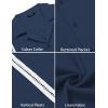 imageCOOFANDY Mens Cuban Guayabera Shirt Short Sleeve Button Down Shirts Casual Summer Beach Linen ShirtsA  Navy Blue  White