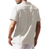 imageCOOFANDY Mens Cuban Guayabera Shirt Short Sleeve Button Down Shirts Casual Summer Beach Linen ShirtsA  White
