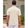 imageCOOFANDY Mens Cuban Guayabera Shirt Short Sleeve Button Down Shirts Casual Summer Beach ShirtsBeige