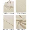 imageCOOFANDY Mens Cuban Guayabera Shirt Short Sleeve Button Down Shirts Casual Summer Beach ShirtsBeige