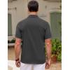 imageCOOFANDY Mens Cuban Guayabera Shirt Short Sleeve Button Down Shirts Casual Summer Beach ShirtsDark Grey