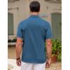 imageCOOFANDY Mens Cuban Guayabera Shirt Short Sleeve Button Down Shirts Casual Summer Beach ShirtsDenim Blue