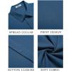 imageCOOFANDY Mens Cuban Guayabera Shirt Short Sleeve Button Down Shirts Casual Summer Beach ShirtsDenim Blue