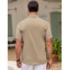 imageCOOFANDY Mens Cuban Guayabera Shirt Short Sleeve Button Down Shirts Casual Summer Beach ShirtsKhaki