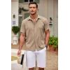 imageCOOFANDY Mens Cuban Guayabera Shirt Short Sleeve Button Down Shirts Casual Summer Beach ShirtsKhaki