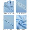 imageCOOFANDY Mens Cuban Guayabera Shirt Short Sleeve Button Down Shirts Casual Summer Beach ShirtsLight Blue