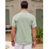 imageCOOFANDY Mens Cuban Guayabera Shirt Short Sleeve Button Down Shirts Casual Summer Beach ShirtsLight Green