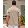 imageCOOFANDY Mens Cuban Guayabera Shirt Short Sleeve Button Down Shirts Casual Summer Beach ShirtsLight Khaki