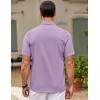 imageCOOFANDY Mens Cuban Guayabera Shirt Short Sleeve Button Down Shirts Casual Summer Beach ShirtsLight Purple