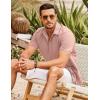 imageCOOFANDY Mens Cuban Guayabera Shirt Short Sleeve Button Down Shirts Casual Summer Beach ShirtsMisty Rose