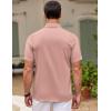 imageCOOFANDY Mens Cuban Guayabera Shirt Short Sleeve Button Down Shirts Casual Summer Beach ShirtsMisty Rose