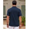 imageCOOFANDY Mens Cuban Guayabera Shirt Short Sleeve Button Down Shirts Casual Summer Beach ShirtsNavy Blue