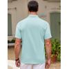imageCOOFANDY Mens Cuban Guayabera Shirt Short Sleeve Button Down Shirts Casual Summer Beach ShirtsSky Blue