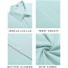 imageCOOFANDY Mens Cuban Guayabera Shirt Short Sleeve Button Down Shirts Casual Summer Beach ShirtsSky Blue