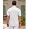 imageCOOFANDY Mens Cuban Guayabera Shirt Short Sleeve Button Down Shirts Casual Summer Beach ShirtsWhite