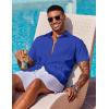 imageCOOFANDY Mens Cuban Guayabera Shirt Short Sleeve Button Down Shirts Summer Beach Vacation ShirtsBright Royal