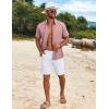 imageCOOFANDY Mens Cuban Guayabera Shirt Short Sleeve Button Down Shirts Summer Beach Vacation ShirtsDusty Pink