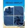 imageCOOFANDY Mens Cuban Guayabera Shirt Short Sleeve Button Down Shirts Summer Beach Vacation ShirtsRoyal Blue