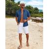 imageCOOFANDY Mens Cuban Guayabera Shirt Short Sleeve Button Down Shirts Summer Beach Vacation ShirtsRoyal Blue
