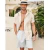 imageCOOFANDY Mens Cuban Guayabera Shirt Short Sleeve Linen Button Down Shirts Casual Summer Beach TopsBeige