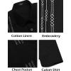 imageCOOFANDY Mens Cuban Guayabera Shirt Short Sleeve Linen Button Down Shirts Casual Summer Beach TopsBlack